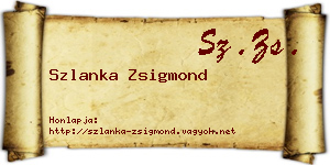 Szlanka Zsigmond névjegykártya