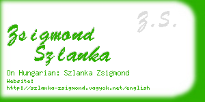 zsigmond szlanka business card